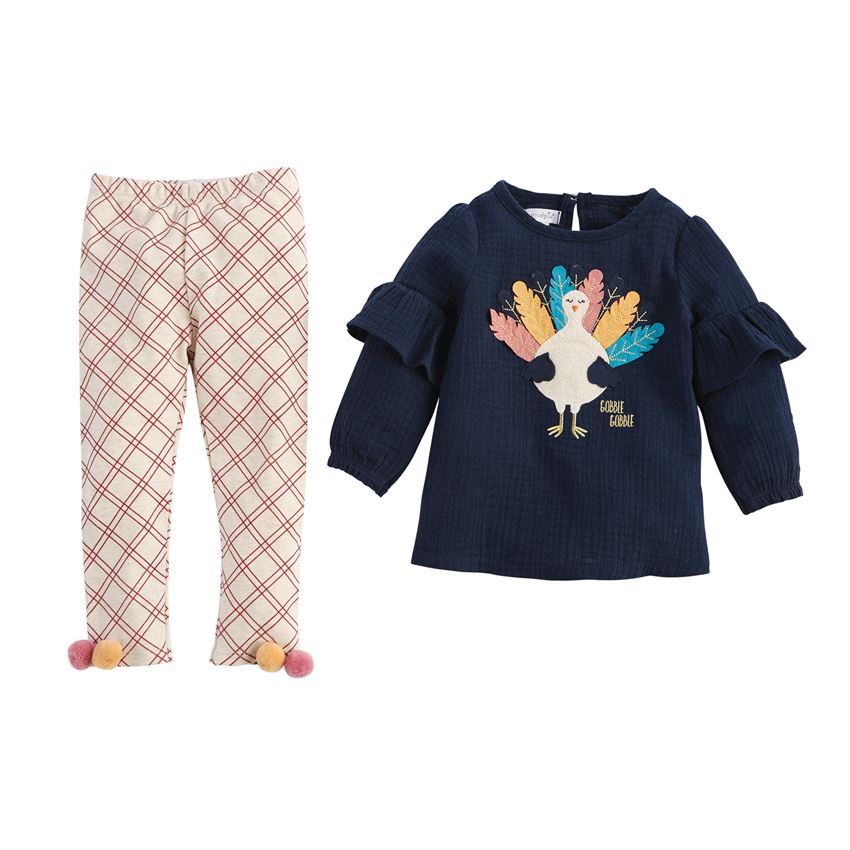 Turkey tunic and leggings deals set by mud pie