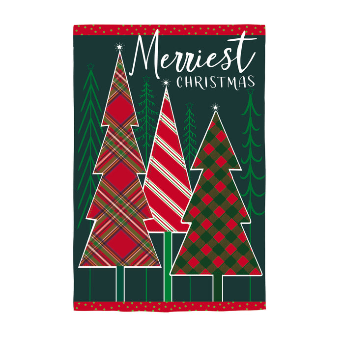 Evergreen Merriest Christmas Tree Applique Garden Flag