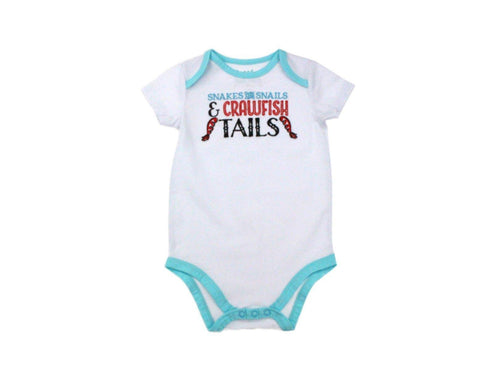 3-6 Month Onesie: Snakes and Snails and Crawfish Tails Gulf Coast Baby Onesie