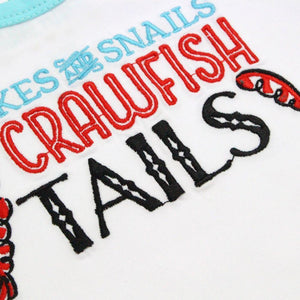 3-6 Month Onesie: Snakes and Snails and Crawfish Tails Gulf Coast Baby Onesie