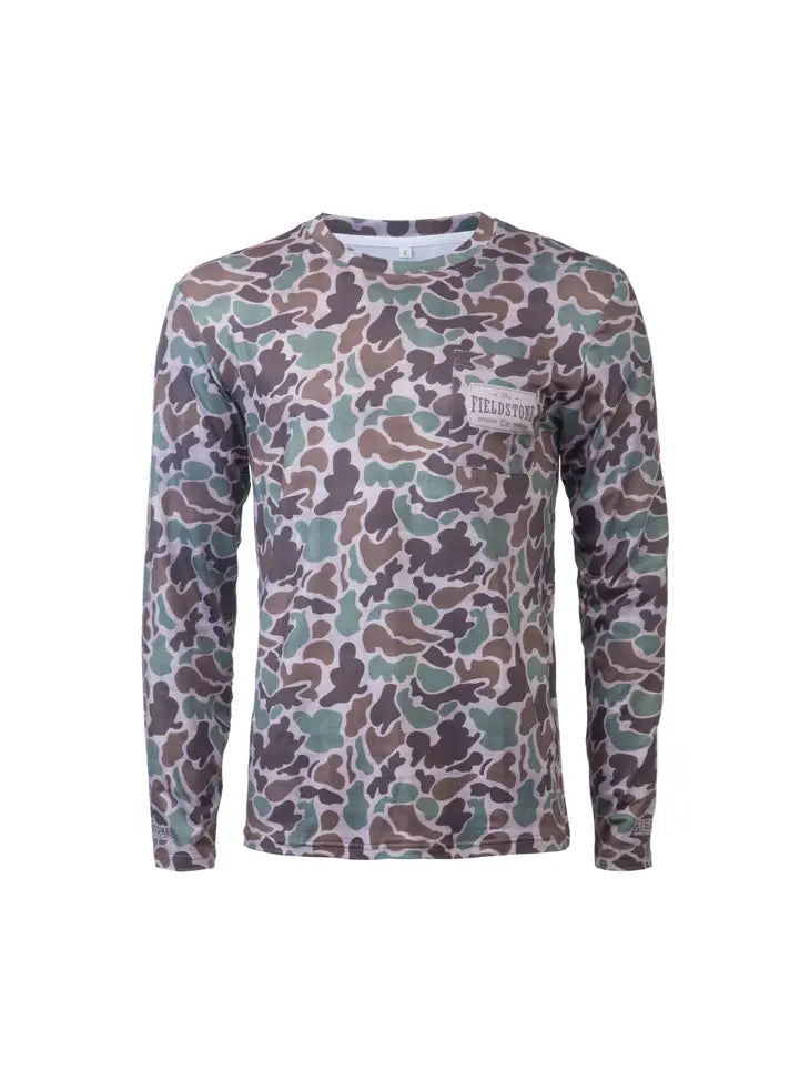 Fieldstone Dry-Fit Pocketed Long Sleeve Camo Tee Youth