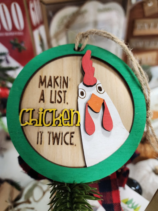 TPM 1043 Chicken it Twice Ornament