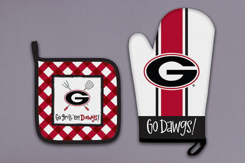 University of Georgia Hot Mitt and Pot Holder Set by Magnolia Lane- Oven Glove and Oven Mitt for Cooking and Bbq- Ideal Gift for Students