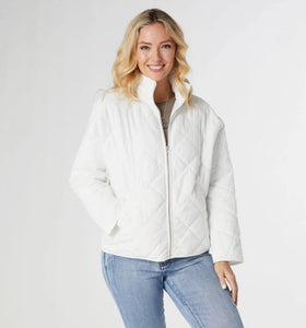 Coco & Carmen Hadley Diamond Quilted Jacket, Winter White