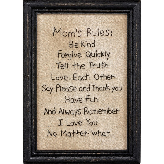 PBK Mom's Rules Wall Decor