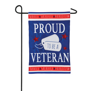 Evergreen Proud Veteran Garden Applique Flag