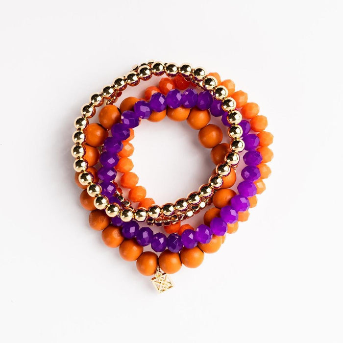 MARY SQUARE PURPLE AND ORANGE BRACELETS