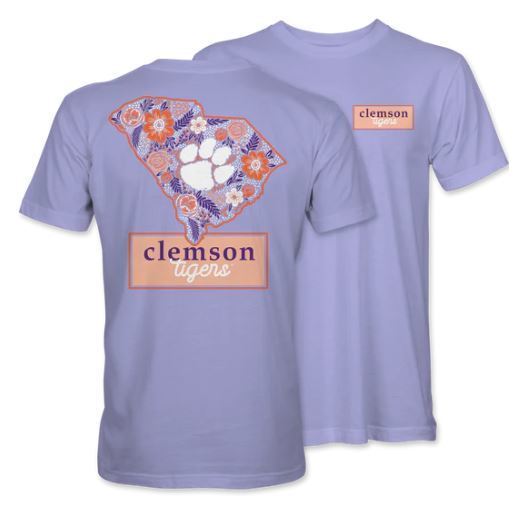 PALMETTO SHIRT CO. FLORAL STATE CLEMSON TSHIRT