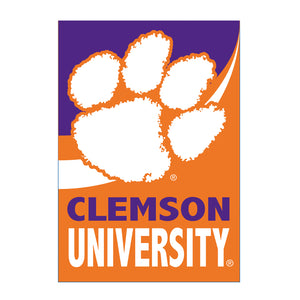 EVERGREEN CLEMSON UNIVERSITY BURLAP GARDEN FLAG