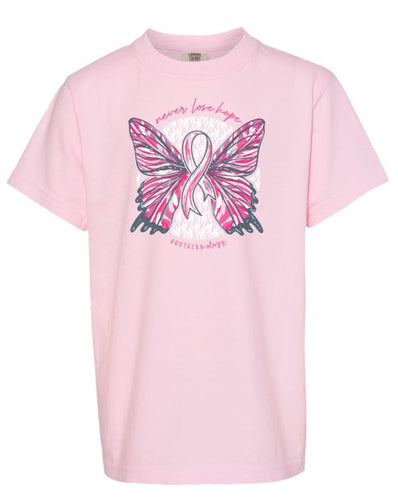 SOUTHERNOLOGY BUTTERFLY RIBBON BREAST CANCER CREWNECK SHIRT