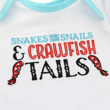 Load image into Gallery viewer, Baby Gown (0-3 Months): Snakes and Snails and Crawfish Tails