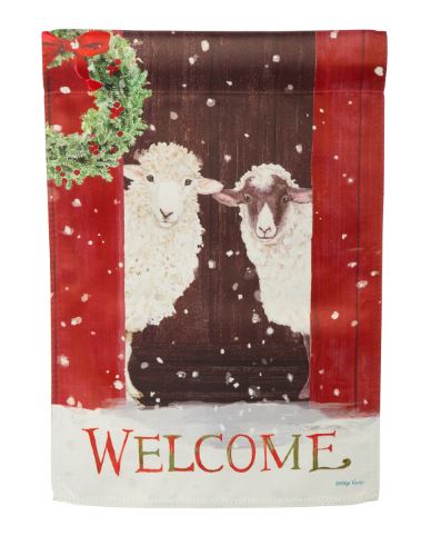 EVERGREEN BARN FRIENDS SUEDE GARDEN FLAG