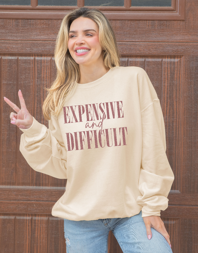 SIMPLY SOUTHERN COLLECTION EXPENSIVE & DIFFICULT SWEATSHIRT