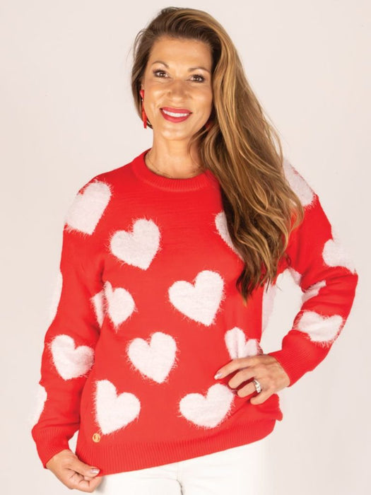 SIMPLY SOUTHERN COLLECTION FUZZY VALENTINES SWEATER