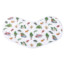 Load image into Gallery viewer, Gift Set: Louisiana Baby Muslin Swaddle Blanket and Burp Cloth/Bib Combo