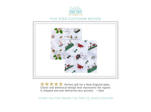 Load image into Gallery viewer, Gift Set: Massachusetts Floral Baby Muslin Swaddle Blanket and Burp Cloth/Bib Combo