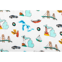 Load image into Gallery viewer, Gift Set: Michigan Baby Muslin Swaddle Blanket and Burp Cloth/Bib Combo