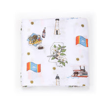 Load image into Gallery viewer, Gift Set: Mississippi Muslin Swaddle Baby Blanket and Burp Cloth/Bib Combo