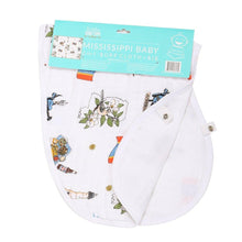 Load image into Gallery viewer, Gift Set: Mississippi Muslin Swaddle Baby Blanket and Burp Cloth/Bib Combo