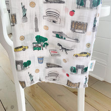 Load image into Gallery viewer, Gift Set: New York City Baby Muslin Swaddle Blanket and Burp Cloth/Bib Combo