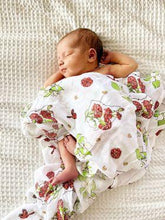 Load image into Gallery viewer, Gift Set: Ohio Baby Muslin Swaddle Receiving Blanket (Floral) and Burp/Bib Combo