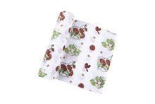 Load image into Gallery viewer, Gift Set: Ohio Baby Muslin Swaddle Receiving Blanket (Floral) and Burp/Bib Combo