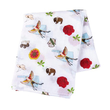 Load image into Gallery viewer, Gift Set: Oklahoma Swaddle Blanket and Burp Cloth/Bib Combo