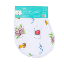 Load image into Gallery viewer, Gift Set: Pennsylvania Baby Muslin Swaddle Blanket and Burp Cloth/Bib Combo