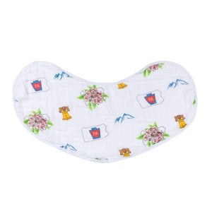 Gift Set: Pennsylvania Baby Muslin Swaddle Blanket and Burp Cloth/Bib Combo