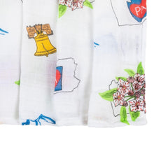 Load image into Gallery viewer, Gift Set: Pennsylvania Baby Muslin Swaddle Blanket and Burp Cloth/Bib Combo