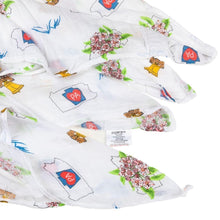 Load image into Gallery viewer, Gift Set: Pennsylvania Baby Muslin Swaddle Blanket and Burp Cloth/Bib Combo