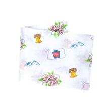 Load image into Gallery viewer, Gift Set: Pennsylvania Baby Muslin Swaddle Blanket and Burp Cloth/Bib Combo