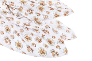 Gift Set: Shrimp'n Grits Baby Muslin Swaddle Blanket and Burp Cloth/Bib Combo