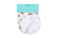 Load image into Gallery viewer, Gift Set: Shrimp&#39;n Grits Baby Muslin Swaddle Blanket and Burp Cloth/Bib Combo