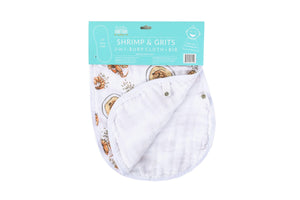 Gift Set: Shrimp'n Grits Baby Muslin Swaddle Blanket and Burp Cloth/Bib Combo