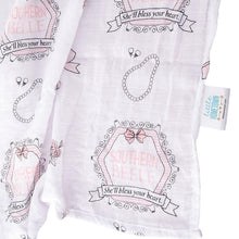 Load image into Gallery viewer, Gift Set: Southern Belle Baby Muslin Swaddle Blanket and Burp Cloth/Bib Combo