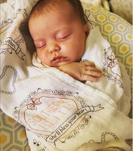 Load image into Gallery viewer, Gift Set: Southern Belle Baby Muslin Swaddle Blanket and Burp Cloth/Bib Combo