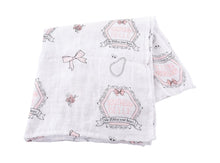 Load image into Gallery viewer, Gift Set: Southern Belle Baby Muslin Swaddle Blanket and Burp Cloth/Bib Combo