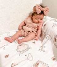 Load image into Gallery viewer, Gift Set: Southern Belle Baby Muslin Swaddle Blanket and Burp Cloth/Bib Combo