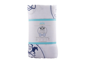 Gift Set: Southern Gentleman Baby Muslin Swaddle Blanket and Burp Cloth/Bib Combo