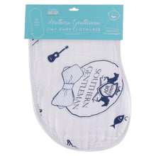 Load image into Gallery viewer, Gift Set: Southern Gentleman Baby Muslin Swaddle Blanket and Burp Cloth/Bib Combo