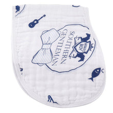 Load image into Gallery viewer, Gift Set: Southern Gentleman Baby Muslin Swaddle Blanket and Burp Cloth/Bib Combo