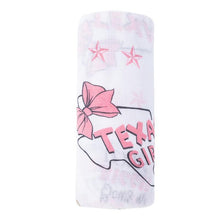 Load image into Gallery viewer, Gift Set: Texas Baby Girl Muslin Swaddle Blanket and Burp Cloth/Bib Combo