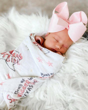 Load image into Gallery viewer, Gift Set: Texas Baby Girl Muslin Swaddle Blanket and Burp Cloth/Bib Combo