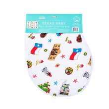 Load image into Gallery viewer, Gift Set: Texas Baby Unisex Muslin Swaddle Blanket and Burp Cloth/Bib Combo