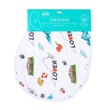 Load image into Gallery viewer, Gift Set: Virginia Baby Muslin Swaddle Blanket and Burp Cloth/Bib Combo