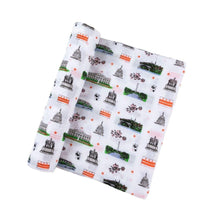 Load image into Gallery viewer, Gift Set: Washington D.C. Baby Muslin Swaddle Blanket and Burp Cloth/Bib Combo