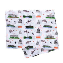 Load image into Gallery viewer, Gift Set: Washington D.C. Baby Muslin Swaddle Blanket and Burp Cloth/Bib Combo