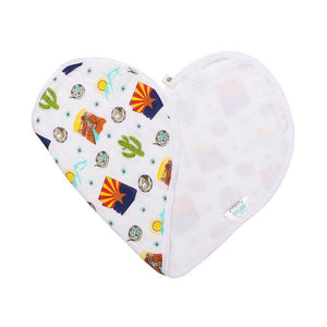 GiftSet: Arizona Baby Muslin Swaddle Blanket and Burp Cloth/Bib Combo