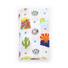 Load image into Gallery viewer, GiftSet: Arizona Baby Muslin Swaddle Blanket and Burp Cloth/Bib Combo